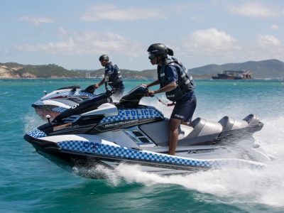 PNG police officers on jetskis